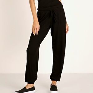 LNA - Black Ribbed Joggers